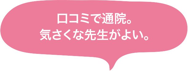 口コミで通院。気さくな先生がよい。